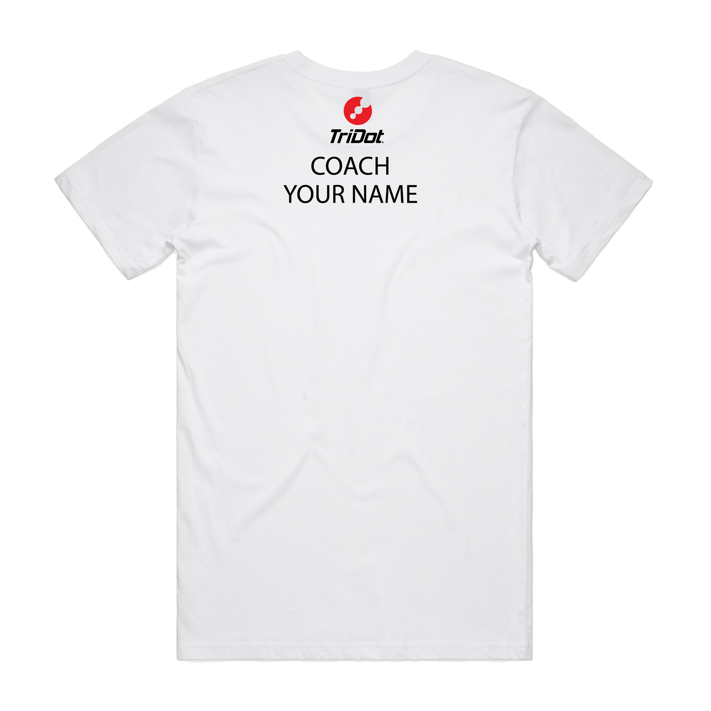 Men's TriDot Personalized Coach Tee - Large Front Logo - White