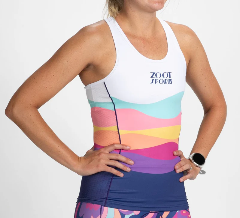 TriDot Women's LTD Racerback Tri Top (no zip) Crimson Prism '25
