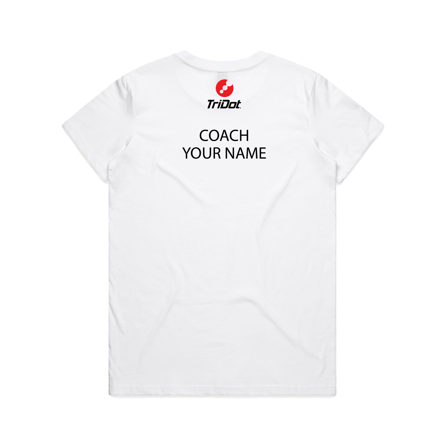 Women's TriDot Personalized Coach Tee - Left Chest Logo - White