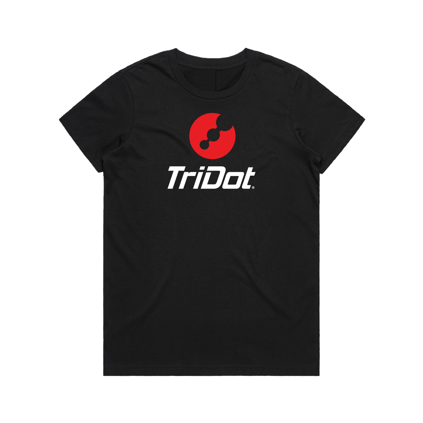 Women's TriDot Personalized Coach Tee - Large Front Logo - Black