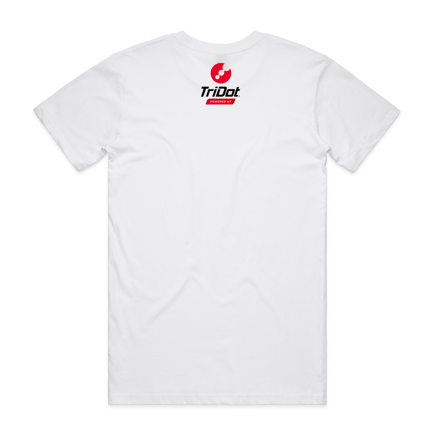 Men's Custom Team Tee – Front Logo + Powered by TriDot - White
