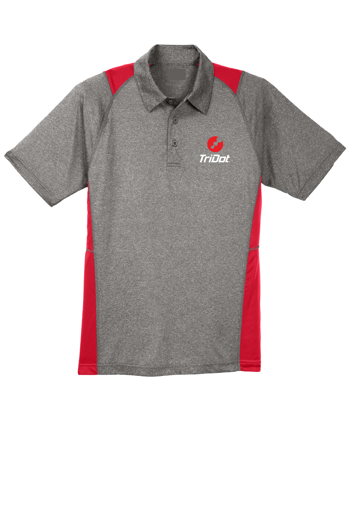 Men’s TriDot Personalized Coach Polo – Graphite Heather / True Red