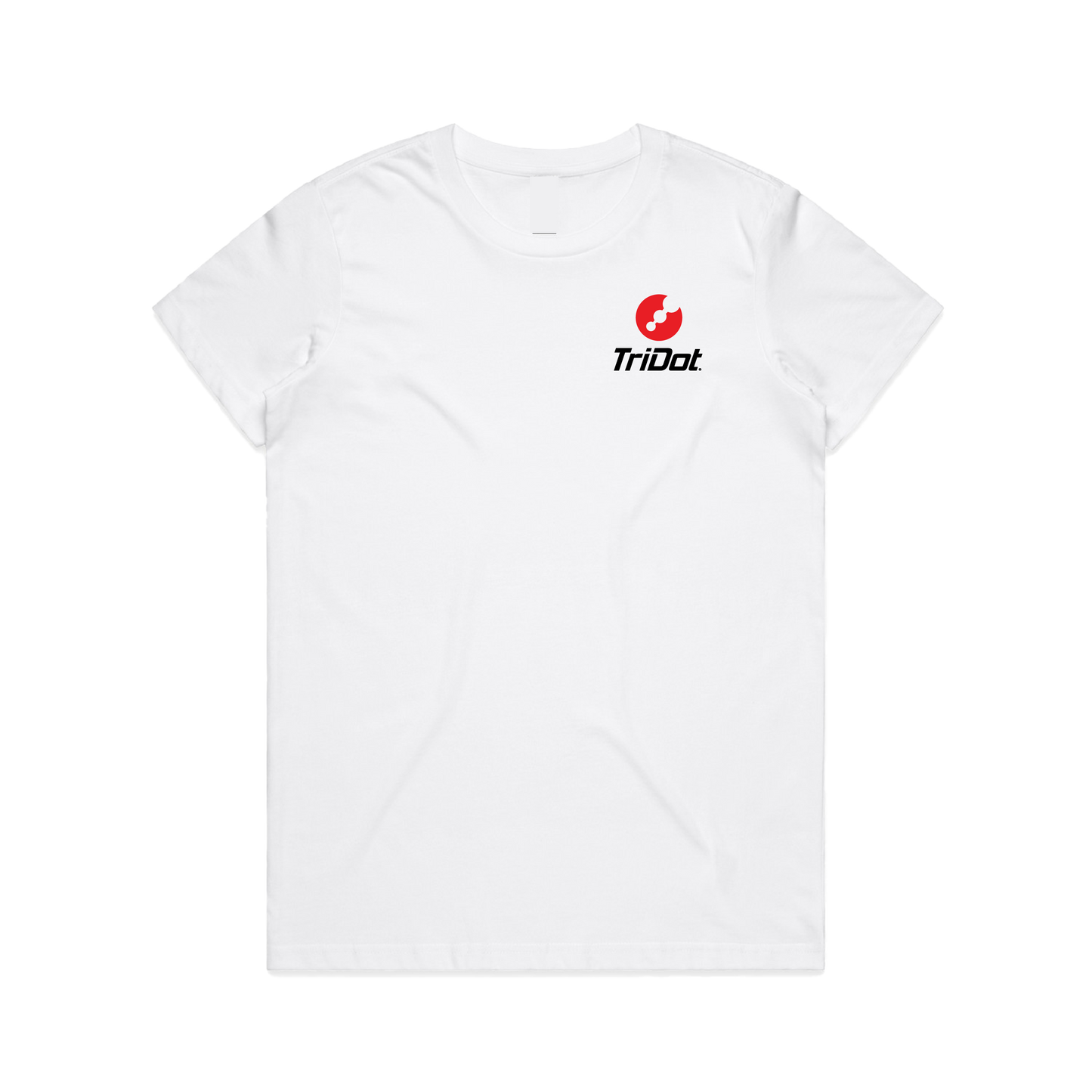 Women's TriDot Personalized Coach Tee - Left Chest Logo - White