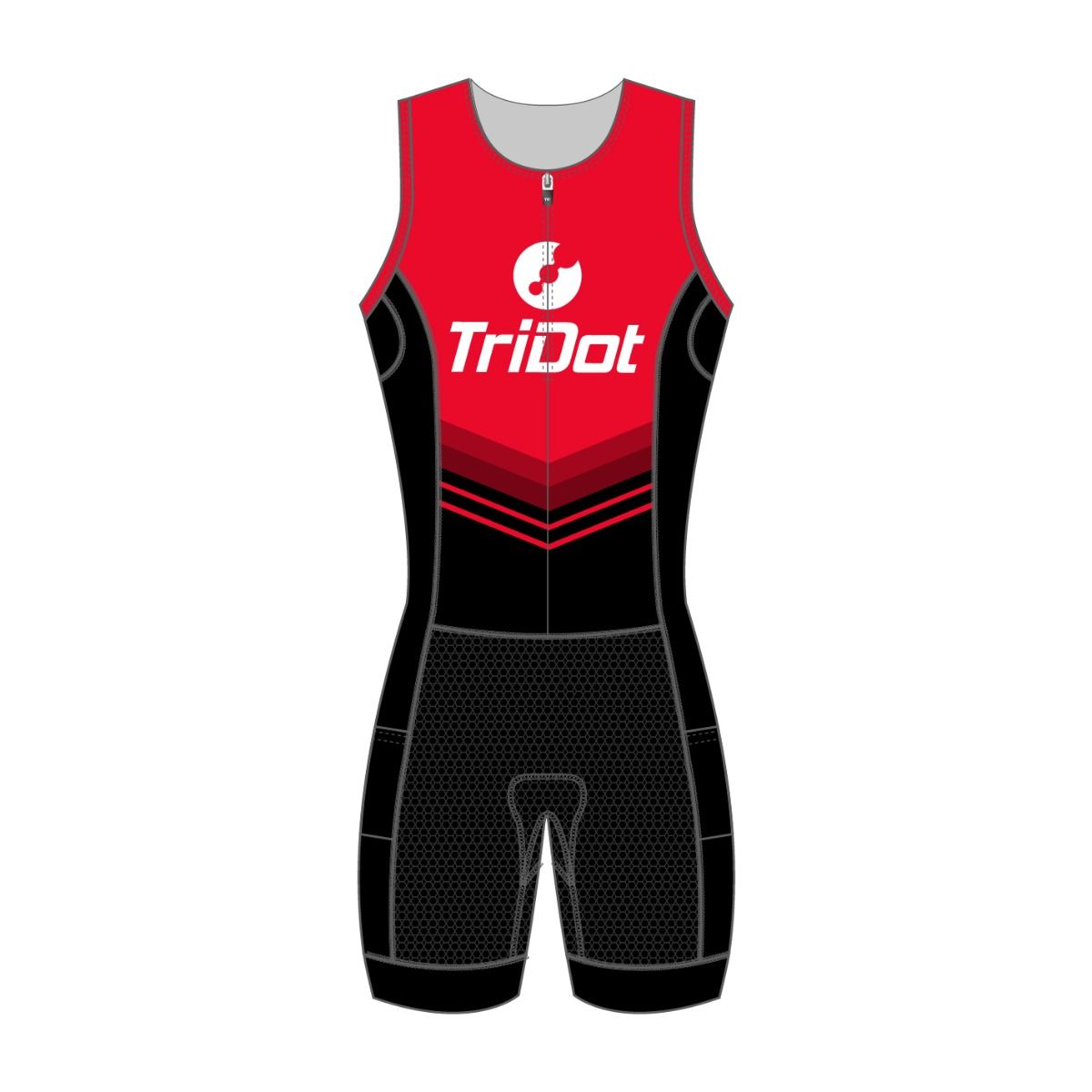 TriDot Women's 1PC Sleeveless RJ Tri Suit (5" inseam) - RED