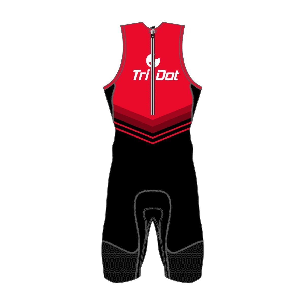 TriDot Men's 1PC Sleeveless ROCKET TECH Race Suit (8" inseam) - RED