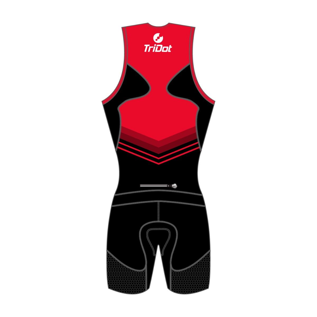 TriDot Women's 1PC Sleeveless ROCKET TECH Race Suit (5" inseam) - RED