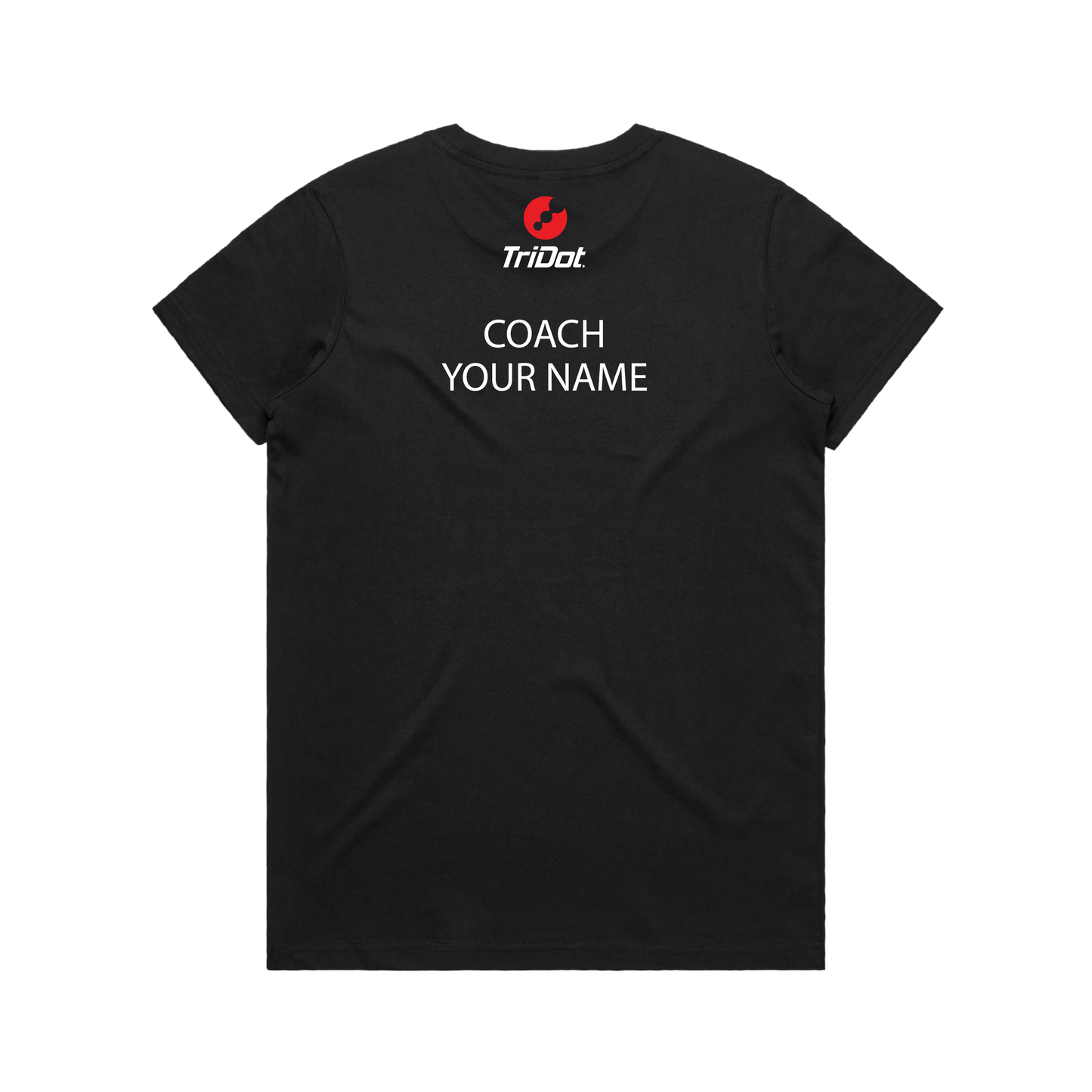Women's TriDot Personalized Coach Tee - Left Chest Logo - Black