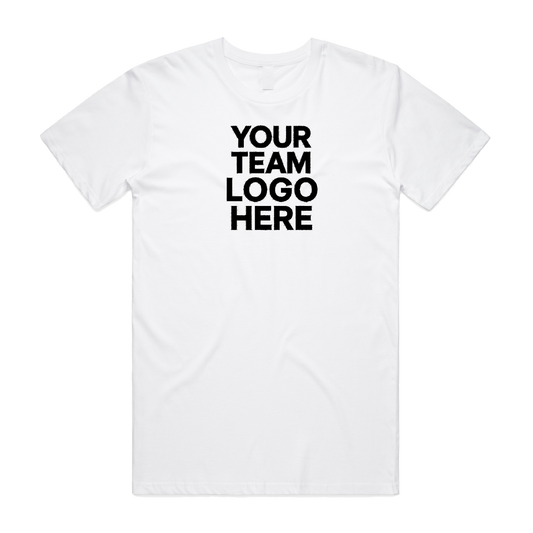 Men's Custom Team Tee – Front Logo + Powered by TriDot - White