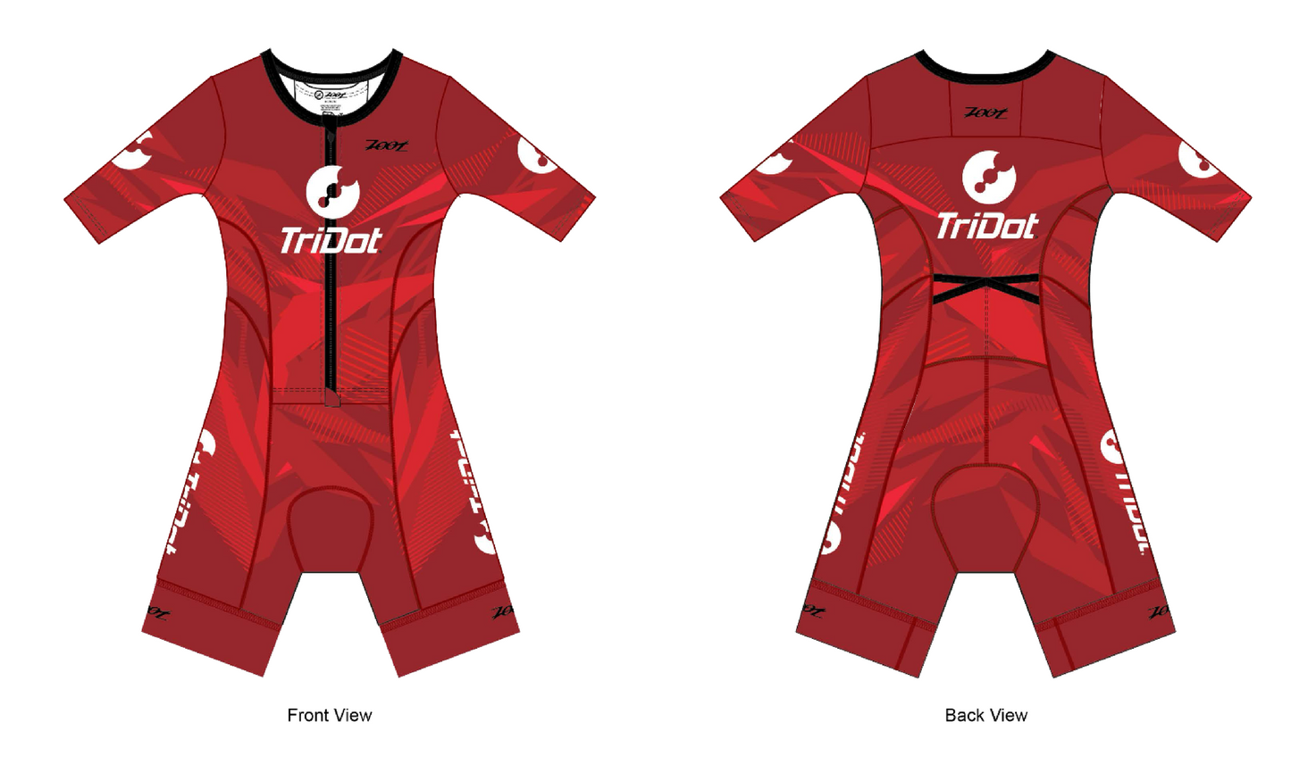 TriDot Women's Tri Aero FZ Racesuit Crimson Prism '25