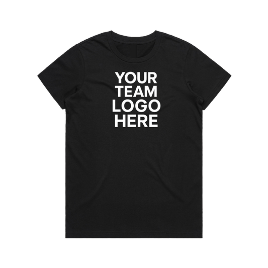 Women's Custom Team Tee – Front Logo + Powered by TriDot - Black