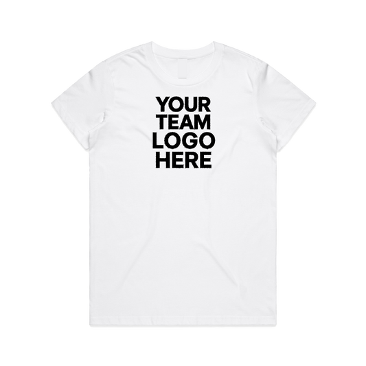 Women's Custom Team Tee – Front Logo + Powered by TriDot - White