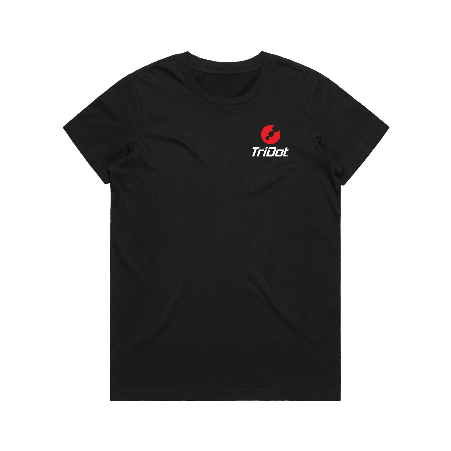 Women's TriDot Personalized Coach Tee - Left Chest Logo - Black