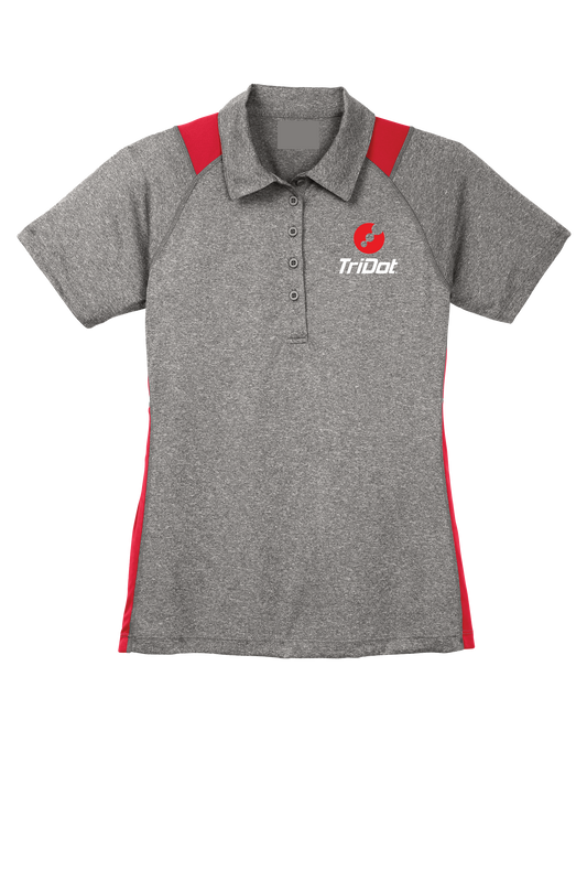 Women's TriDot Personalized Coach Polo – Graphite Heather / True Red
