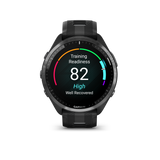 Forerunner® 965, Carbon Gray DLC Titanium Bezel with Black Case and Black/Powder Gray Silicone Band