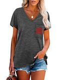 WOMENS V-NECK TRIDOT TSHIRT WITH POCKET