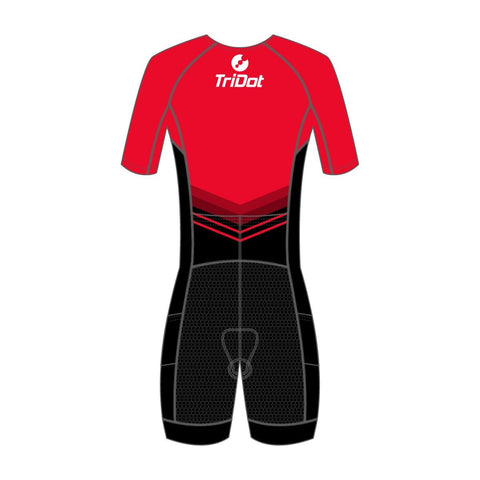 TriDot Men's 1PC Mid Sleeve RJ Race Suit - RED