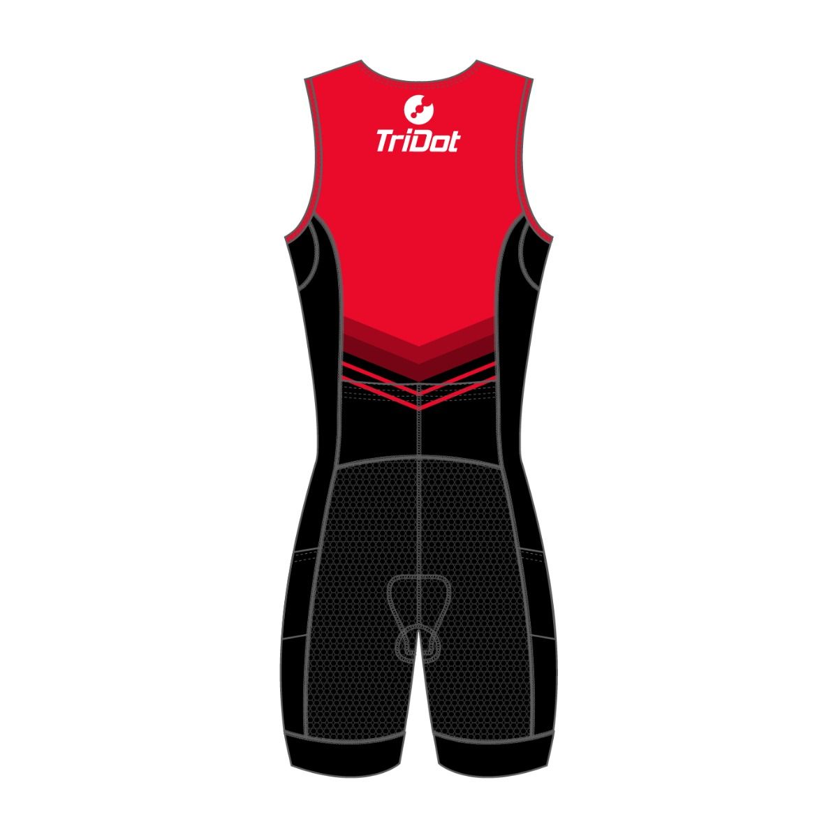 TriDot Men's 1PC Sleeveless RJ Race Suit (8" inseam) - RED