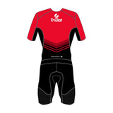 TriDot Men's 1PC Mid-Sleeve ROCKET TECH Race Suit (8" inseam) - RED