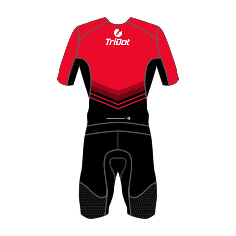 TriDot Men's 1PC Mid-Sleeve ROCKET TECH Race Suit (8" inseam) - RED