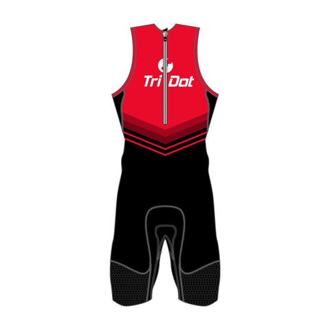 TriDot Men's 1PC Sleeveless ROCKET TECH Race Suit (8" inseam) - RED