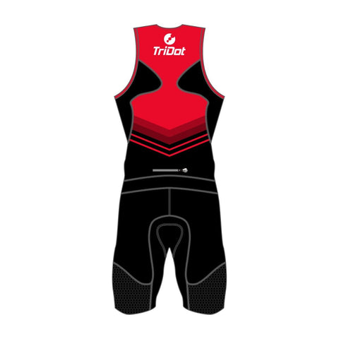 TriDot Men's 1PC Sleeveless ROCKET TECH Race Suit (8" inseam) - RED