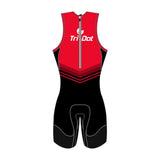 TriDot Women's 1PC Sleeveless ROCKET TECH Race Suit (5" inseam) - RED